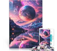 Puzzles pour Adultes de 1000 pièces Saturne Rose Mystique pour Le Jeu éducatif Challenge Toy Cadeaux pour Les Amis et la Famille 26x38cm