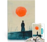 Puzzles pour Adultes de 1000 pièces Silhouette Contre Le Coucher du Soleil Jeux Amusants Décoration d'intérieur et Cadeaux Uniques 52x38cm