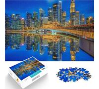 Puzzles pour Adultes de 1000 pièces Singapour, Ville Touristique en Asie pour et à partir de 14 Ans et Plus Jouets Cadeaux pour la Famille en Cadeau pour Toute la Famille et Les Amis。