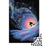 Puzzles pour Adultes De 1000 Pièces Snowboarder in Neon Wave Puzzle pour Adultes : Un Jeu De Réflexion Amusant Et Humoristique, Idéal comme Cadeau 52x38cm/1000pcs