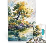 Puzzles pour Adultes de 1000 pièces Solitude au Bord de la rivière Jeux Jouets Cadeaux est idéal comme Cadeau pour Toute la Famille 52x38cm