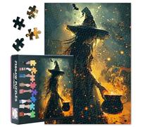 Puzzles pour adultes de 1000 pièces, sorcière tenant une bouteille de potion magique dans sa main, puzzle impossible de 1000 pièces pour décoration murale de la maison, 49,5 x 70,5 cm