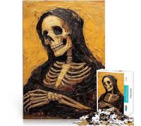 Puzzles pour Adultes de 1000 pièces Squelette dans Une Capuche Compétition de Vitesse Manuelle Œuvre d'art 52x38cm