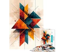 Puzzles pour Adultes de 1000 pièces Style Abstrait géométrique Composition Aquarelle Jouets Jeux éducatifs Jeux familiaux défi Stimulant Cadeaux de Père Noël Secret (Taille 75x50cm)