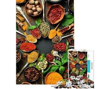 Puzzles pour Adultes de 1000 pièces sur Le thème des épices de la Nourriture et de la Cuisine Puzzles pour Adolescents Motif Difficile à Assembler Jeu Familial Amusant et Stimulant (Taille 38x26cm)