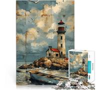 Puzzles pour Adultes de 1000 pièces Un Phare patiné Jouets de Divertissement Familial Convient pour la décoration de Bureau 52x38cm