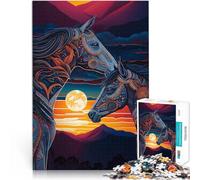Puzzles pour Adultes de 1000 pièces Une Paire de Chevaux Jouet éducatif intellectuel décompressant Cadeau Amusant 52x38cm