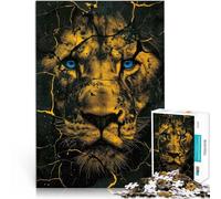 Puzzles pour Adultes de 1000 pièces Visage de Lion Jeu Familial Anti-Stress Défi Difficile Cadeau d'œuvre d'art 38x26cm