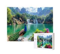 Puzzles pour Adultes de 1500 pièces, Puzzles deLac Paon, pour Adulte Puzzle Classique et à partir de 14 Ans Junior, Puzzle Familiaux de Divertissement à Domicile Cadeau 87x57cm e-290