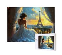 Puzzles pour Adultes de 1500 pièces, Puzzles Detour Eiffel Femme, pour Adulte Puzzle Classique et à partir de 14 Ans Junior, Puzzle Familiaux de Divertissement à Domicile Cadeau 87x57cm e-4