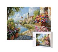 Puzzles pour Adultes de 1500 pièces, Puzzles deVue sur la Rue vélo, pour Adulte Puzzle Classique et à partir de 14 Ans Junior, Puzzle Familiaux de Divertissement à Domicile Cadeau 87x57cm e-402