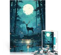 Puzzles pour Adultes de 2000 pièces Cerf de la forêt au Clair de Lune défi éducatif est idéal comme Cadeau pour Toute la Famille 70x100cm