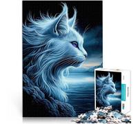 Puzzles pour Adultes de 2000 pièces Chat Blanc aux Yeux Violets Analyse et logique est idéal comme Cadeau pour Toute la Famille 70x100cm