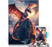 Puzzles pour Adultes de 2000 pièces Dragon de Feu sur Volcan Jeux éducatifs Décoration d'intérieur Une œuvre d'art 70x100cm