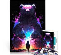 Puzzles pour Adultes de 2000 pièces Fille et Ours géant Jouet éducatif d'apprentissage Liste de souhaits avec Le Père Noël 70x100cm