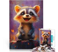 Puzzles pour Adultes de 2000 pièces Illustration de Raton Laveur Souriant Casse-tête Renforcer l'amour Entre Les Couples 70x100cm