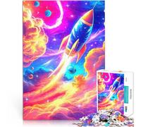 Puzzles pour Adultes de 2000 pièces Lancement de fusée dans l'espace Jouets de Jeu avec Affiche et Feuille de Questions correspondantes 70x100cm