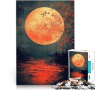 Puzzles pour Adultes de 2000 pièces Lune de Sang sur l'eau Jouet éducatif intellectuel décompressant Bon Cadeau 70x100cm