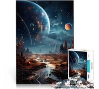 Puzzles pour Adultes de 2000 pièces Paysage Fantastique Spatial Jouets Anti-Stress avec Affiche et Feuille de Questions correspondantes 70x100cm