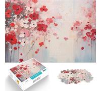 Puzzles pour Adultes de 2000 pièces Peinture Florale Rouge pour Le Jeu éducatif Challenge Toy Jeu de défi Unique 70x100cm