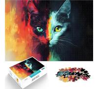 Puzzles pour Adultes de 2000 pièces Portrait de Chat Double Jouets éducatifs d'apprentissage Une œuvre d'art 70x100cm