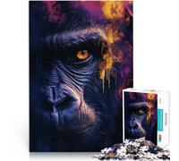 Puzzles pour Adultes de 2000 pièces Portrait de Gorille Fabriqué en Carton pour et à partir de 14 Ans et Plus Jeu Familial Anti-Stress défi Difficile Idées Cadeaux。Taille:70x100cm/27.5x39.3pouce