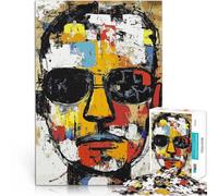 Puzzles pour Adultes de 2000 pièces Portrait d'homme Portant des Lunettes de Soleil Jouets de Jeu Une œuvre d'art 70x100cm