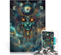 Puzzles pour Adultes de 2000 pièces Sorcière Magique de la Nuit étoilée Défi Difficile avec Affiche et Feuille de Questions correspondantes 70x100cm