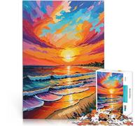 Puzzles pour Adultes de 2000 pièces Superbe Coucher de Soleil sur la Plage Défi Difficile Cadeaux d'anniversaire 70x100cm