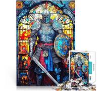 Puzzles pour Adultes de 2000 pièces Vitrail du Guerrier Paladin Difficile et défi Chaque pièce est Unique - Jeu Familial Stimulant et Amusant 70x100cm