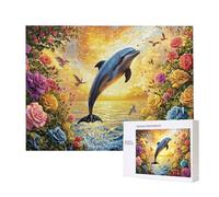 Puzzles pour Adultes de 3000 pièces, Puzzles deDauphin Fleurs, pour Adulte Puzzle Classique et à partir de 14 Ans Junior, Puzzle Familiaux de Divertissement à Domicile Cadeau 122x80cm e-265