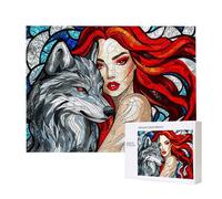 Puzzles pour Adultes de 3000 pièces, Puzzles deFemme Loup, pour Adulte Puzzle Classique et à partir de 14 Ans Junior, Puzzle Familiaux de Divertissement à Domicile Cadeau 122x80cm e-580