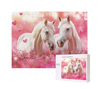 Puzzles pour Adultes de 3000 pièces, Puzzles deFleurs Cheval Blanc, pour Adulte Puzzle Classique et à partir de 14 Ans Junior, Puzzle Familiaux de Divertissement à Domicile Cadeau 122x80cm e-310