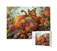 Puzzles pour Adultes de 500 pièces, Puzzles deAutomne Citrouille, pour Adulte Puzzle Classique et à partir de 14 Ans Junior, Puzzle Familiaux de Divertissement à Domicile Cadeau 52x38cm e-629