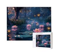 Puzzles pour Adultes de 500 pièces, Puzzles deCiel étoilé nénuphars, pour Adulte Puzzle Classique et à partir de 14 Ans Junior, Puzzle Familiaux de Divertissement à Domicile Cadeau 52x38cm e-853