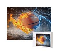 Puzzles pour Adultes de 500 pièces, Puzzles deFlames Basketball, pour Adulte Puzzle Classique et à partir de 14 Ans Junior, Puzzle Familiaux de Divertissement à Domicile Cadeau 52x38cm e-381
