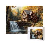 Puzzles pour Adultes de 500 pièces, Puzzles deForêt Moulin à Eau, pour Adulte Puzzle Classique et à partir de 14 Ans Junior, Puzzle Familiaux de Divertissement à Domicile Cadeau 52x38cm e-669
