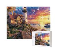 Puzzles pour Adultes de 500 pièces, Puzzles DELE Phare, pour Adulte Puzzle Classique et à partir de 14 Ans Junior, Puzzle Familiaux de Divertissement à Domicile Cadeau 52x38cm e-124