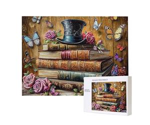 Puzzles pour Adultes de 500 pièces, Puzzles deLivres Chapeaux, pour Adulte Puzzle Classique et à partir de 14 Ans Junior, Puzzle Familiaux de Divertissement à Domicile Cadeau 52x38cm e-739