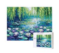 Puzzles pour Adultes de 500 pièces, Puzzles deNénuphars, pour Adulte Puzzle Classique et à partir de 14 Ans Junior, Puzzle Familiaux de Divertissement à Domicile Cadeau 52x38cm e-751