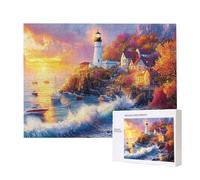 Puzzles pour Adultes de 500 pièces, Puzzles dePhare Paysage, pour Adulte Puzzle Classique et à partir de 14 Ans Junior, Puzzle Familiaux de Divertissement à Domicile Cadeau 52x38cm e-125
