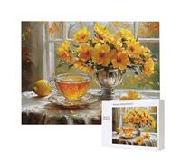 Puzzles pour Adultes de 500 pièces, Puzzles deTasse à thé Vase, pour Adulte Puzzle Classique et à partir de 14 Ans Junior, Puzzle Familiaux de Divertissement à Domicile Cadeau 52x38cm e-80