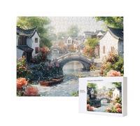 Puzzles pour Adultes de 5000 pièces, Puzzles deVille de Jiangnan Water, pour Adulte Puzzle Classique et à partir de 14 Ans Junior, Puzzle Familiaux de Divertissement à Domicile Cadeau 156x105cm e-394