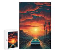 Puzzles pour Adultes Desert Sunset Drive Puzzles pour Adultes : Anti-Stress, Difficile Et Stimulant, pour des Soirées Jeux en Famille 1000 PCS