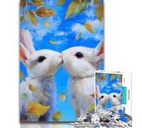 Puzzles pour Adultes Deux Lapins 1000 pièces Puzzles pour Adultes et Adolescents, Cadeaux pour Amis et Famille pour Les 14 Ans 26x38cm