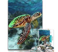 Puzzles pour Adultes Diamond Turtle, Puzzles pour Adultes, 1 000 pièces, Difficiles, Art au Fusain, pour Une Escapade relaxante, pour la décoration de la Maison, 26x38cm
