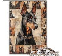 Puzzles pour Adultes Doberman Pinscher Collage Puzzles en Bois 50X75CM Décoration d'intérieur Jeu de réflexion pour Adolescents et Interaction familiale