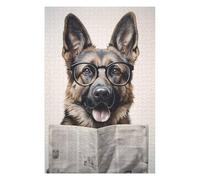 Puzzles pour Adultes Dog Reading Newspaper Puzzles pour Adultes, Jouets Anti-Stress, Découpe De Précision, pour Les Jeux 75x50cm/1000pcs