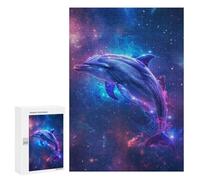 Puzzles pour Adultes Dolphin Space Animal Puzzle pour Adultes - Jouets Anti-Stress - Une Œuvre d'art - Difficile Et Stimulant 300 PCS