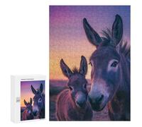 Puzzles pour Adultes Donkey Duo at Sunset Puzzle pour Adultes - Décoration Murale - Idéal comme Cadeau 300 PCS